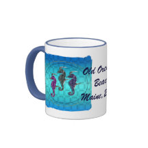 Course bleue d'hippocampe mug à café
