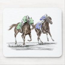 Course de chevaux de pur sang - le bout droit tapis de souris