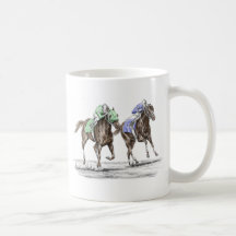 Course de chevaux de pur sang - le bout droit tasse à café