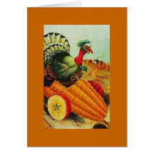 Course vintage de maïs de la Turquie de thanksgivi Carte De Vœux