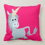 Coussin amical mignon de licorne de bande dessinée oreillers american