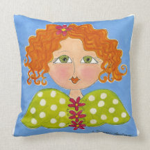 Coussin aux yeux verts de MoJo d'Américain de ~ de