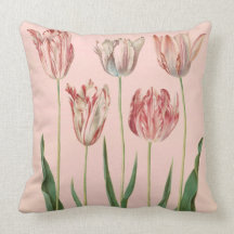 Coussin botanique vintage de tulipe