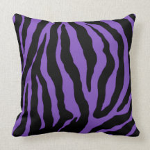 Coussin de coton barré par copie pourpre de zèbre 