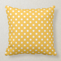 Coussin de point de polka en jaune solaire
