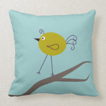 Coussin décoratif de rétro oiseau