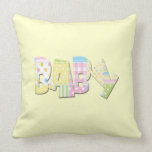 Coussin en pastel d'art de mot de bébé