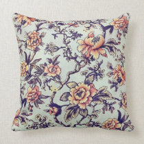 Coussin floral de pivoine d'arbre rétro oreillers american