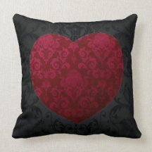 Coussin floral rouge de Mojo de damassé grunge