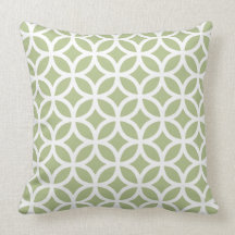 Coussin géométrique vert de motif de margarita
