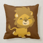 Coussin heureux mignon de lion de bande dessinée oreillers american