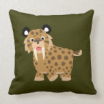 Coussin heureux mignon de Smilodon de bande dessin oreillers american