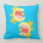 Coussin mignon de deux poissons de bande dessinée oreillers american