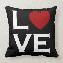 Coussin noir et blanc d'amour oreillers american
