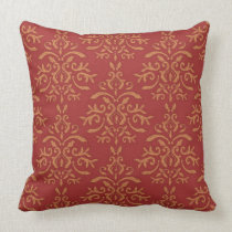 Coussin orange rouge réversible de damassé françai oreillers american