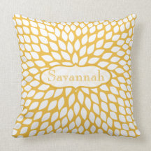 Coussin personnalisé par jaune de fleur d'éclat d'