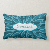 Coussin personnalisé par Teal de fleur d'éclat d'é