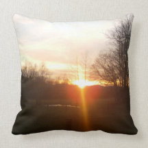 Coussin pittoresque de coucher du soleil