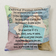 Coussin retiré de poème de travailleur postal