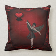 Coussin Romance gothique de coeur d'ange de Goth d