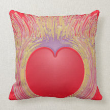 Coussin rouge de coeur d'or
