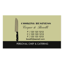 Couteau de chef modèles de cartes de visite