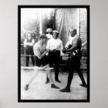 Coutelier contre le match de boxe 1914 de Johnson Posters
