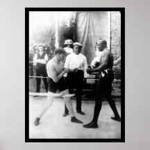 Coutelier contre le match de boxe 1914 de Johnson Posters
