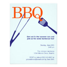 Coutume bleue de barbecue d'outil de cool de barbe cartons d'invitation personnalisés