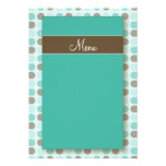 : coutume : Cartes de menu de à petits pois d'Aqua Faire-part Personnalisé