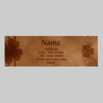 Coutume celtique élégante de parchemin de shamrock cartes de visite