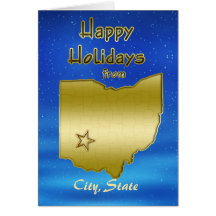 Coutume cosmique de carte de l'Ohio de ciel bleu