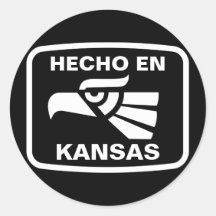 Coutume de personalizado d'en le Kansas de Hecho p Adhésif Rond