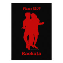 Coutume de silhouette de danseurs de Bachata Bacha Carton D'invitation