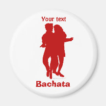 Coutume de silhouette de danseurs de Bachata Bacha Aimant Pour Réfrigérateur