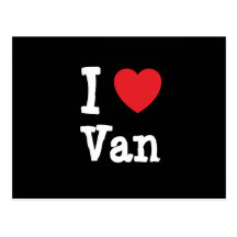 Coutume d'I love Van heart personnalisée Carte Postale
