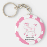 Coutume rose Keychain de thème de ferme de vache porte-clés