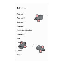 Couvert chez les souris cartes de visite personnelles