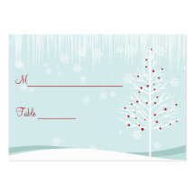 Couvert de Tableau d'arbres et de flocons de neige Carte De Visite