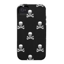 Couverture d'iPhone de crâne et d'os croisés Étui Vibe iPhone 4