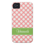 Couverture rose et verte de très bon goût de cas d coques iPhone 4 Case-Mate