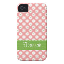 Couverture rose et verte de très bon goût de cas d coques iPhone 4 Case-Mate