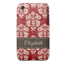 Couverture rouge-brun de cas de Coque-Compagnon de Coque Case-Mate iPhone 3