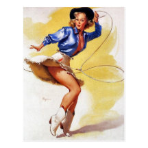 Cow-girl avec le Pin- de lasso Cartes Postales