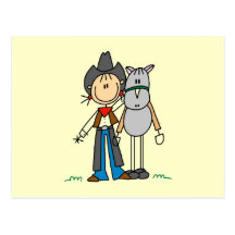 Cow-girl avec le T-shirts et les cadeaux de cheval Cartes Postales