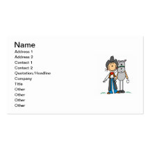Cow-girl avec le T-shirts et les cadeaux de cheval Carte De Visite