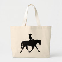 Cow-girl montant son cheval sacs de toile
