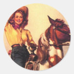 Cow-girl sur son cheval adhésif
