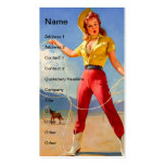 Cow-girl vintage et cheval cartes de visite personnelles