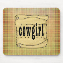 Cow-girl vintage Mousepad de papier de rouleau Tapis De Souris